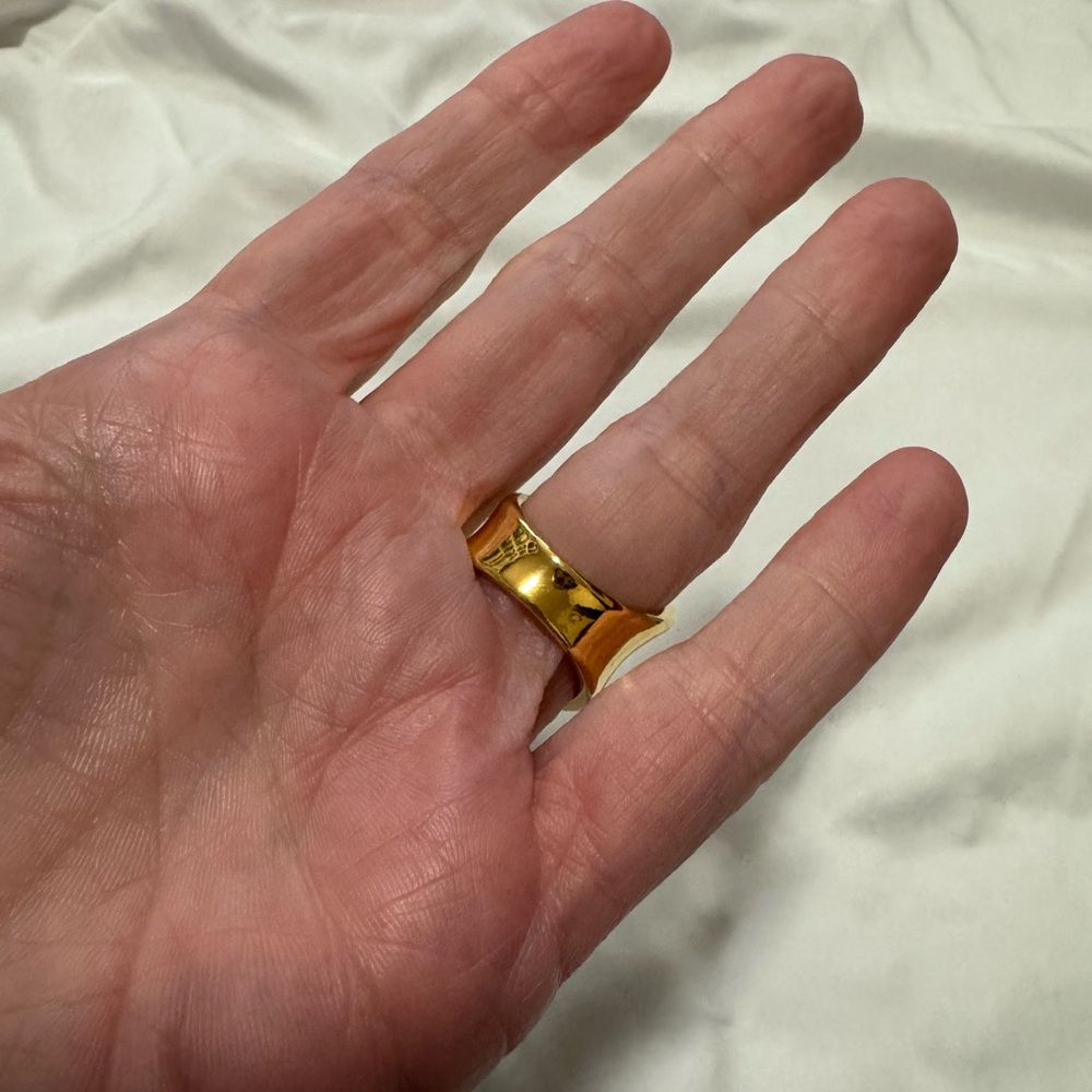 Wide Polished Gold Statement Ring - image 2